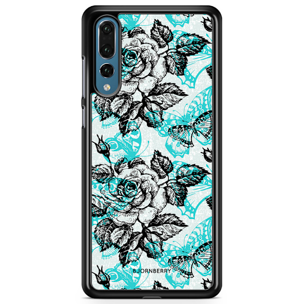 Bjornberry Skal Huawei P20 Pro - Fjärilar & Rosor