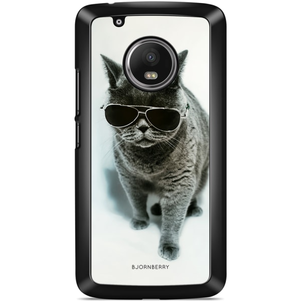 Bjornberry Skal Moto G5 Plus - Katt Glasögon