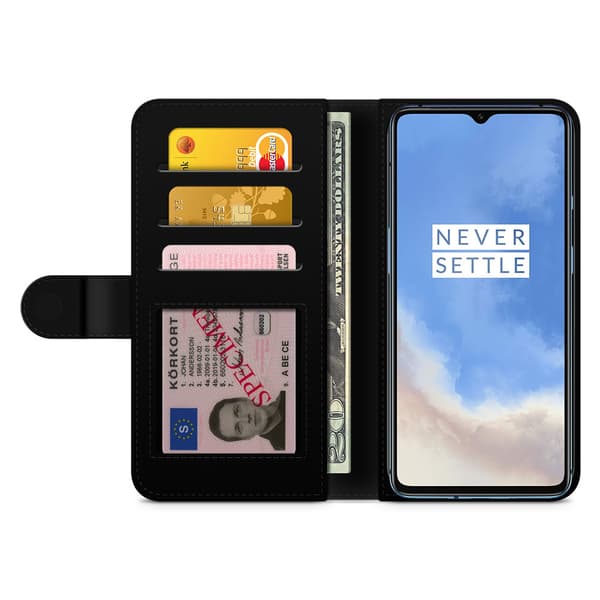 Bjornberry Plånboksfodral OnePlus 7T - Vit med Löv