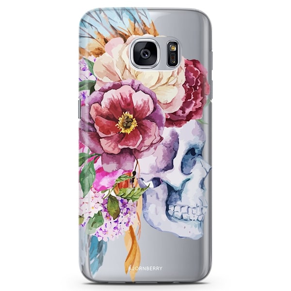 Bjornberry Samsung Galaxy S6 Edge TPU Skal -Döskalle Blommor