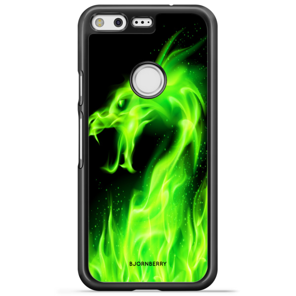 Bjornberry Skal Google Pixel - Grön Flames Dragon