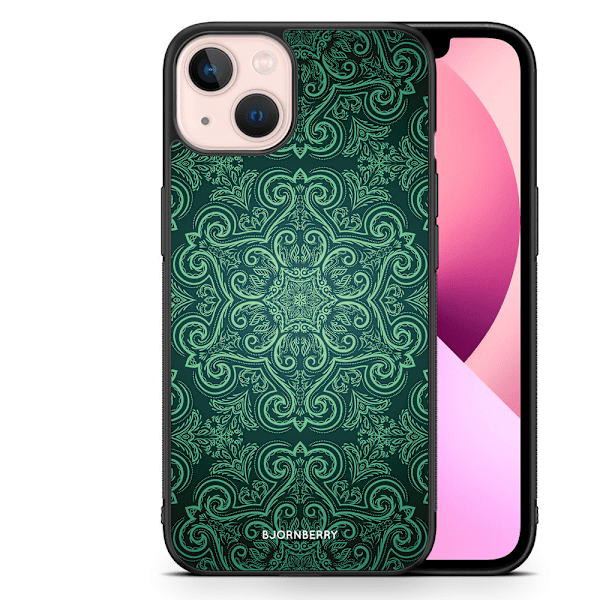 Bjornberry Skal iPhone 13 - Grön Retromönster