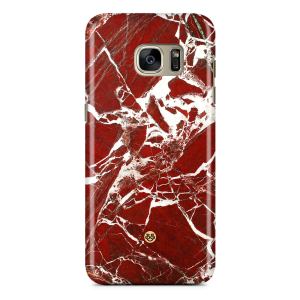 Samsung Galaxy S7 Edge Premium Skal - Red Marble