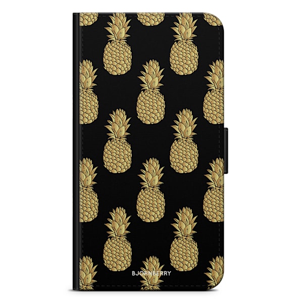 Bjornberry Plånboksfodral iPhone X / XS - Guldiga Ananas