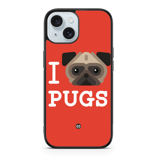 Bjornberry Skal iPhone 15 - I Love Pugs