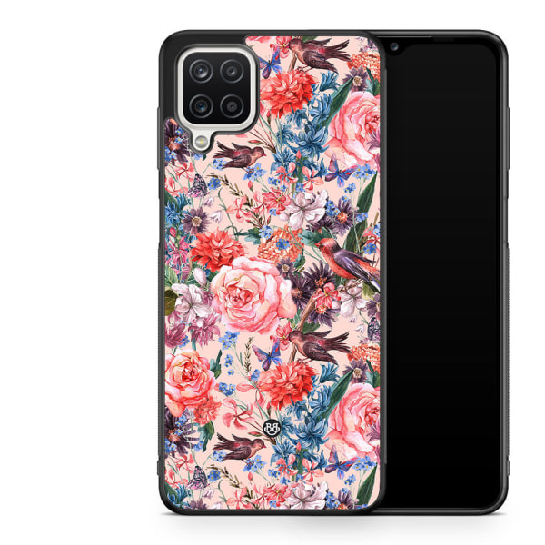Bjornberry Skal Samsung Galaxy A12 -Fåglar & Blommor