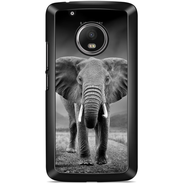 Bjornberry Skal Moto G5 Plus - Svart/Vit Elefant