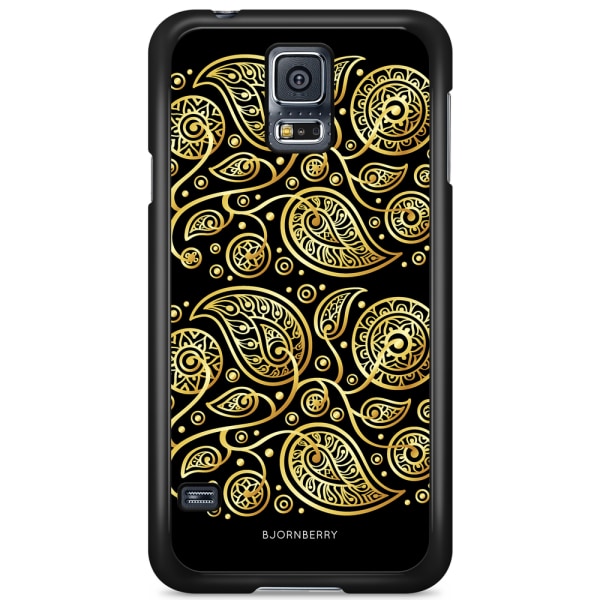 Bjornberry Skal Samsung Galaxy S5/S5 NEO - Guld Blommor