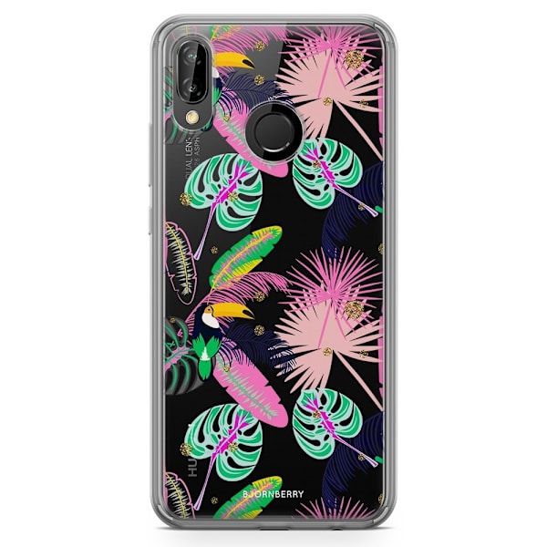 Bjornberry Hybrid Skal Huawei P20 Lite - Tropical Pattern