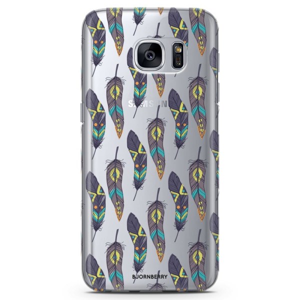 Bjornberry Samsung Galaxy S6 Edge TPU Skal -Hipster Fjädrar