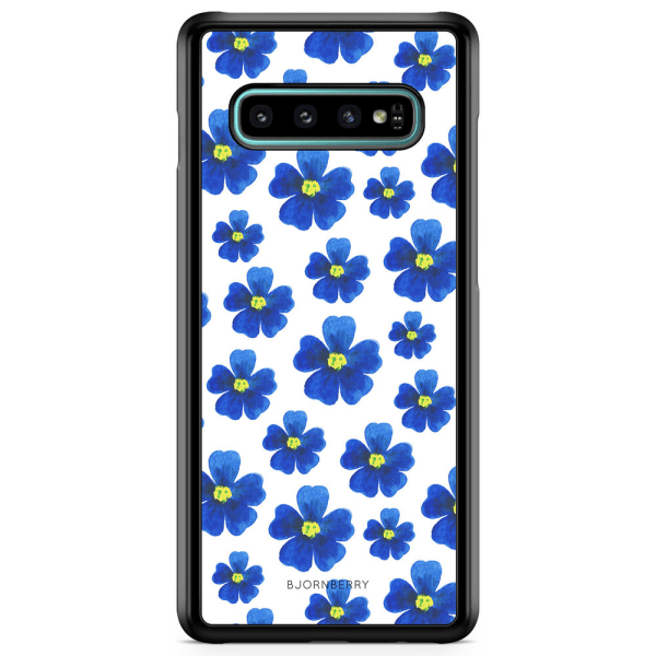 Bjornberry Skal Samsung Galaxy S10 - Blå Blommor