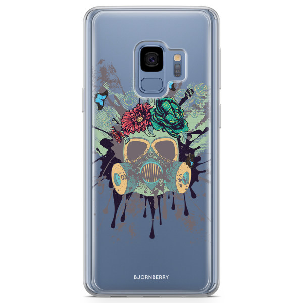 Bjornberry Skal Hybrid Samsung Galaxy S9 - Gas Mask Flowers