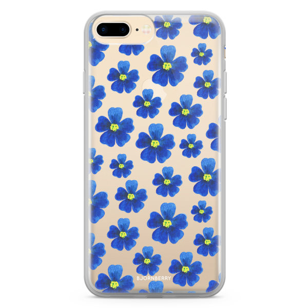 Bjornberry Skal Hybrid iPhone 7 Plus - Blå Blommor