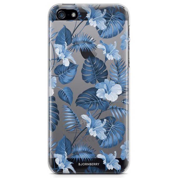 Bjornberry iPhone 5/5S/SE TPU Skal - Blå Blommor