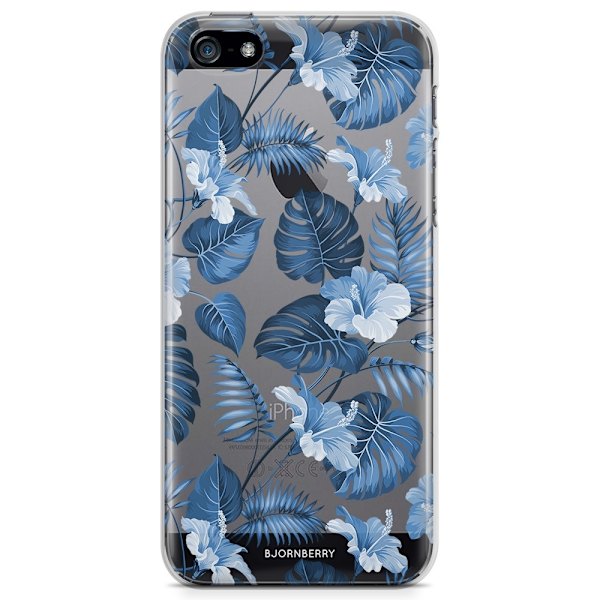 Bjornberry iPhone 5/5S/SE TPU Skal - Blå Blommor