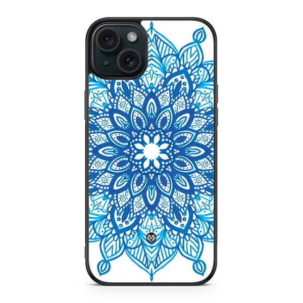 Bjornberry Skal iPhone 15 Plus - Blå Mandala