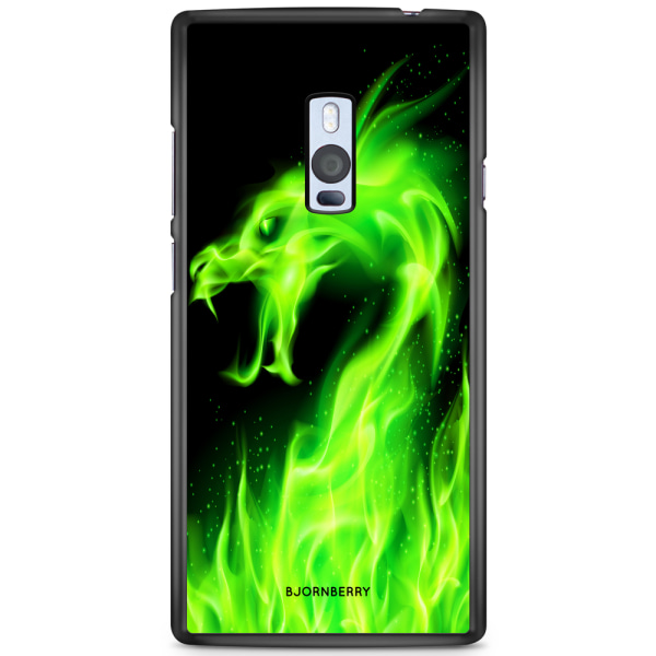 Bjornberry Skal OnePlus 2 - Grön Flames Dragon