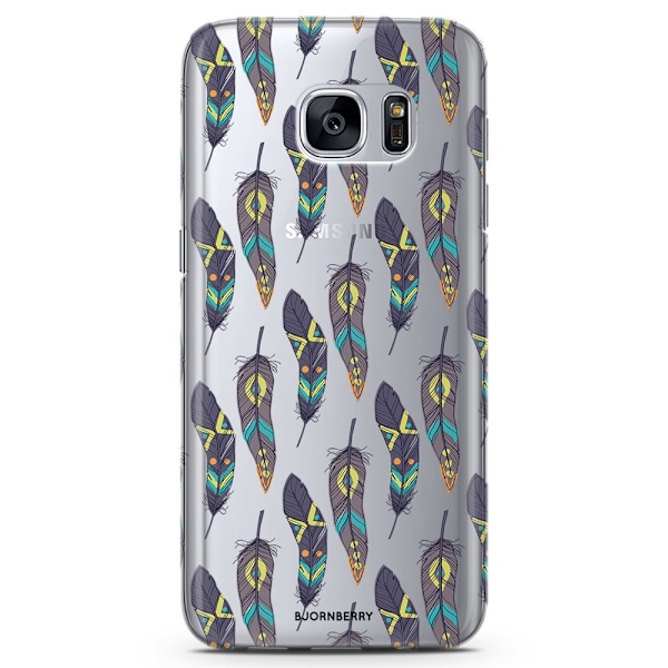 Bjornberry Samsung Galaxy S7 Edge TPU Skal -Hipster Fjädrar