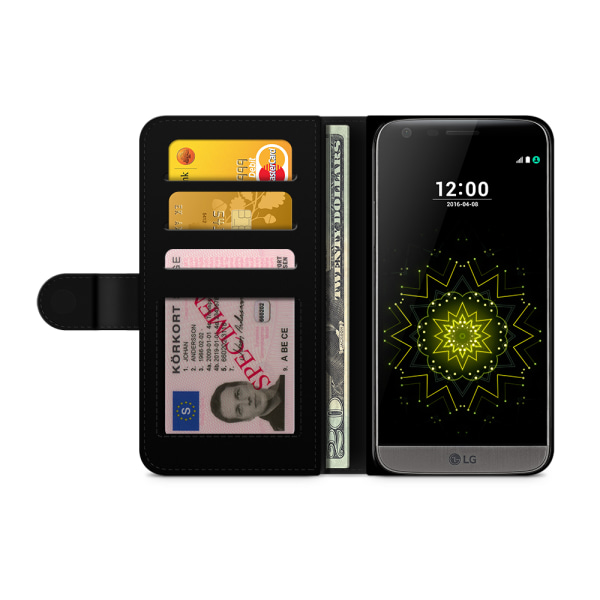 Bjornberry Plånboksfodral LG G5 - Grön Retromönster