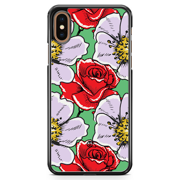 Bjornberry Skal iPhone XS Max - Rött & Vitt Blomster