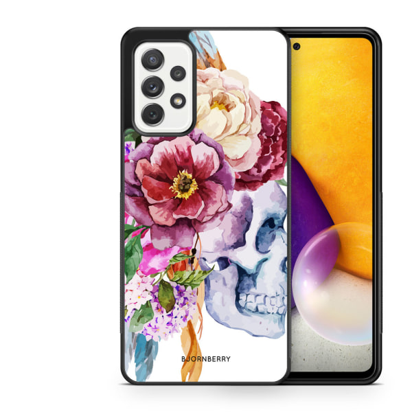 Bjornberry Skal Samsung Galaxy A52/A52s 5G -Dödskalle Blommor