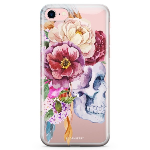 Bjornberry iPhone 7 TPU Skal - Döskalle Blommor