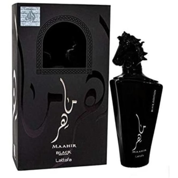 Eau de Parfum MAAHIR BLACK Edition 100ml Unisex Oud Långvarig Doft Med Oriental Touch Bärnsten, Träaktig, Kryddig, Oud, Pulverig