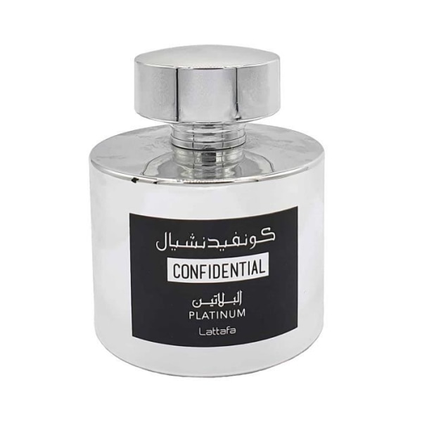 Konfidentiell platinaparfym 100 ml, unisex Eau de Parfum, Arabian Oriental Fragrance, EDP Woman and Man, Attar Halal.