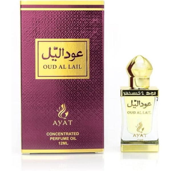 AYAT PARFYMER– Oud Al Lail doftolja 12ml från Dubai | Unisex alkoholfri långvarig lukt |parfymextrakt / tillverkad i Dubai