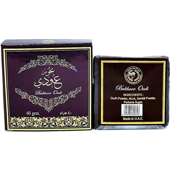Bakhoor OUDI 40 g av Ard Al Zaafaran i Oud Bakhour Mysk- och hartsdoft tillverkad i Förenade Arabemiraten Idealisk för inomhusbruk