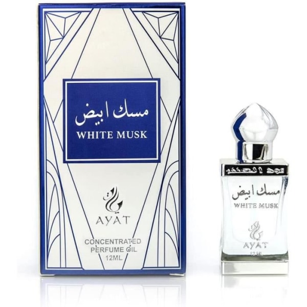 AYAT PARFYMER–White Musk Parfymered Oil 12ml | Musk Halal Unisex alkoholfri lukt Långvarig | Parfymextrakt/tillverkat i Dubai