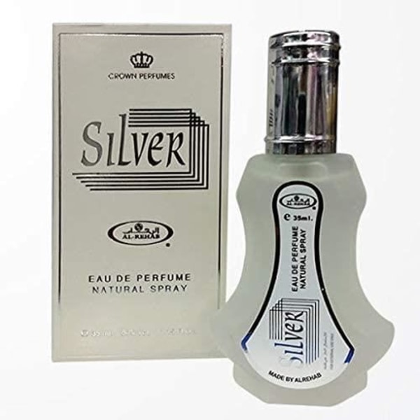 Set med 3 myskparfymer SILVER AL REHAB - 35ML, arabisk halalattar, ANMÄRKNINGAR: Citrus, Färsk, Vattenlevande, Grön, Musky