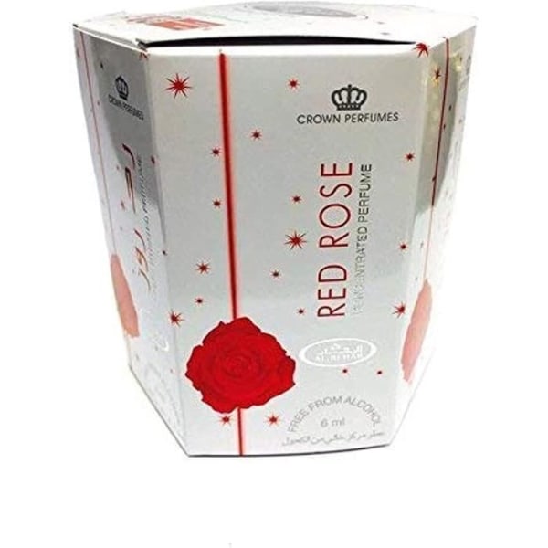 Paket med 6 Musk Parfum Al Rehab Red Rose 6ml 100% olja