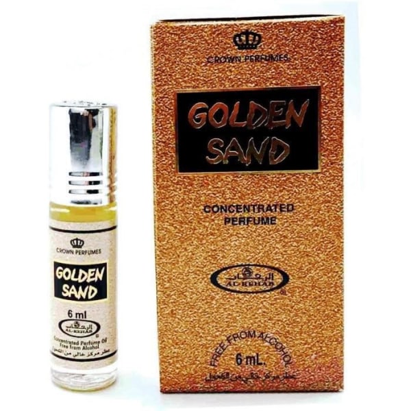 Förpackning med 6 Musk Parfym Al Rehab Golden Sand 6ml 100% olja