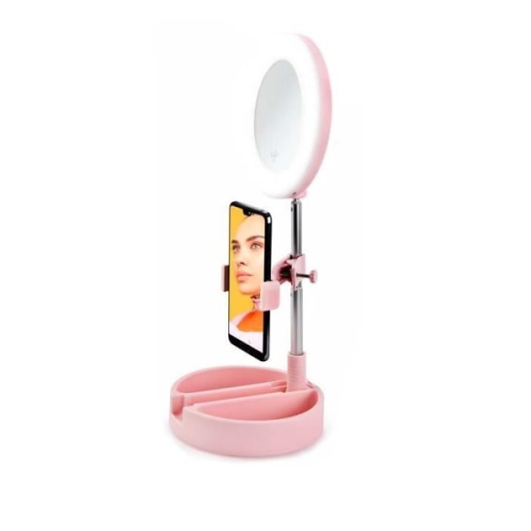 Selfie-spegel med led Mrr1 Pink av Yoghi