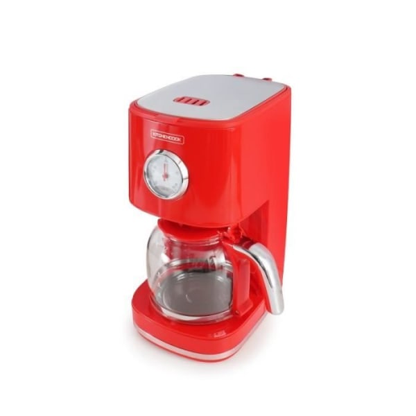 Kaffebryggare i retrostil med återanvändbart nylonfilter RETRO COFFEE röd Kitchencook