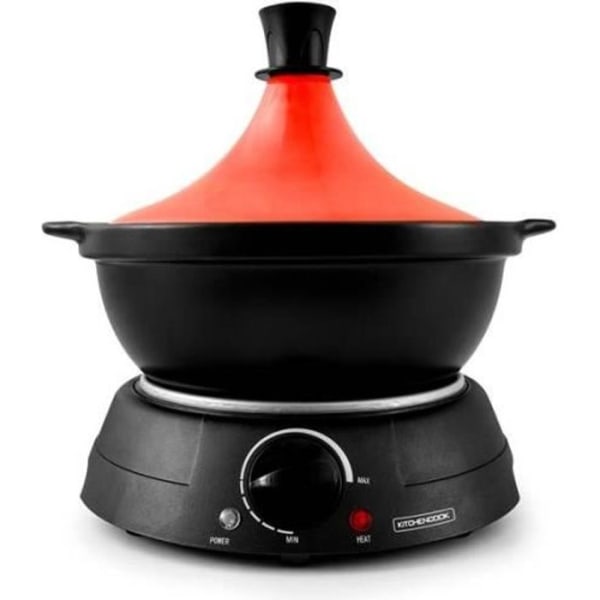 KitchenCook elektrisk tagine i röd terrakotta 3L - Sjudad och bräserad förberedelse