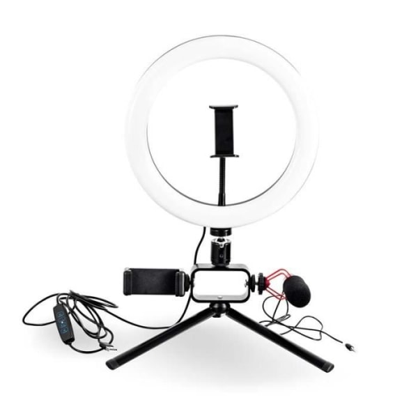 VLOGGNING och livestreaming stativ med LED och VLOG350 Wi-Light mikrofon