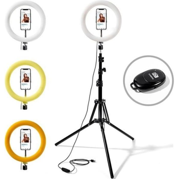 Selfiestativ med ringljus och RL10 Wi-Light telefonhållare