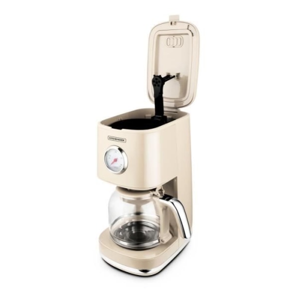 Kaffebryggare i retrostil med återanvändbart nylonfilter RETRO COFFEE cream Kitchencook