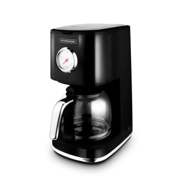 Kaffebryggare i retrostil med återanvändbart nylonfilter RETRO COFFEE svart Kitchencook