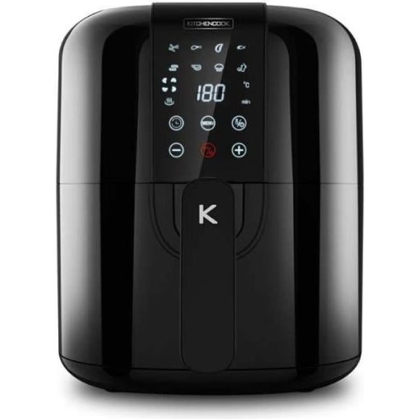 3l oljefri fritös - Kitchencook AIRMED Svart - 8 program - Justerbar termostat - Digital timer