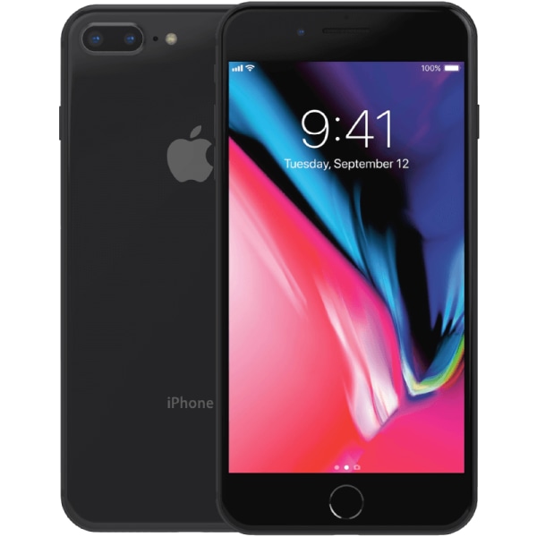 iPhone 8 Plus Space grey 256 GB Klass B 100% batteri (refurbished)