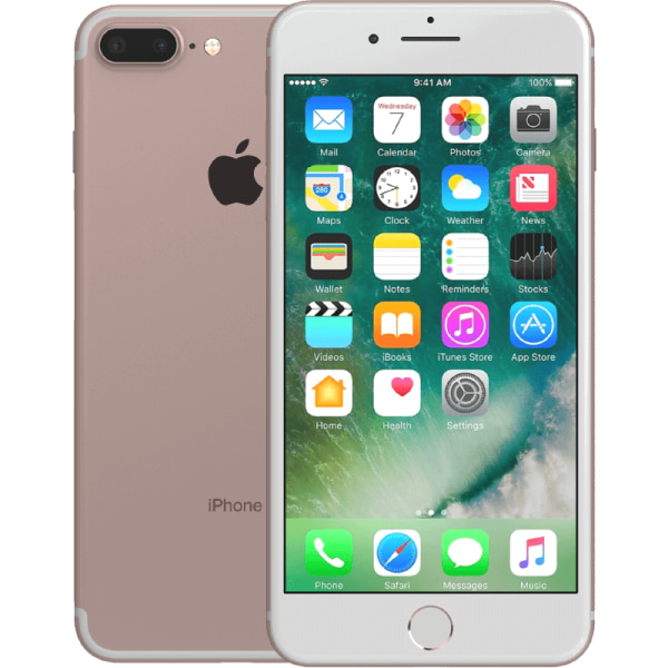 iPhone 7 Plus Rose Gold 256 GB Klass B 100% batteri (refurbished)
