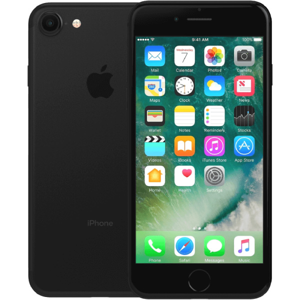 iPhone 7 Black 128 GB Klass A 100% batteri (refurbished)