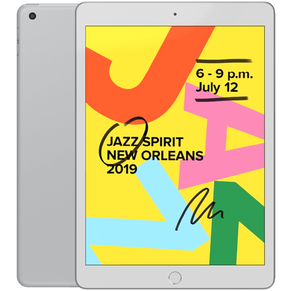 iPad 10,2 7:e gen (2019) Silver WiFi 128 GB Klass A (refurbished)