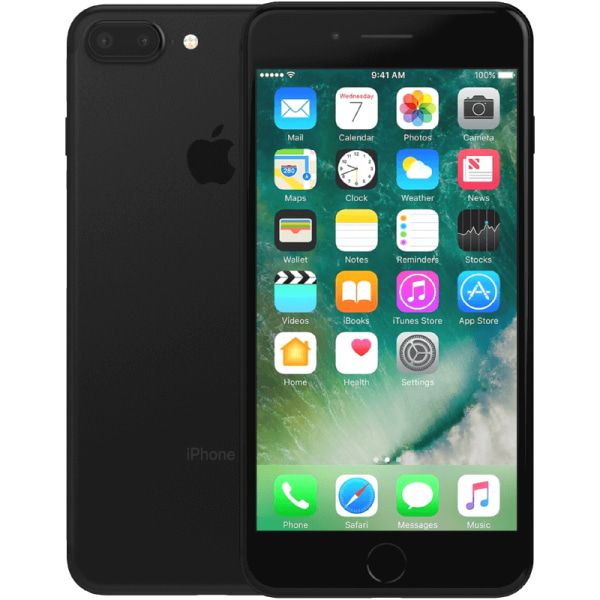 iPhone 7 Plus Black 128 GB Klass B 100% batteri (refurbished)
