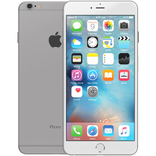 iPhone 6s Plus Silver 128 GB Klass A 100% batteri (refurbished)