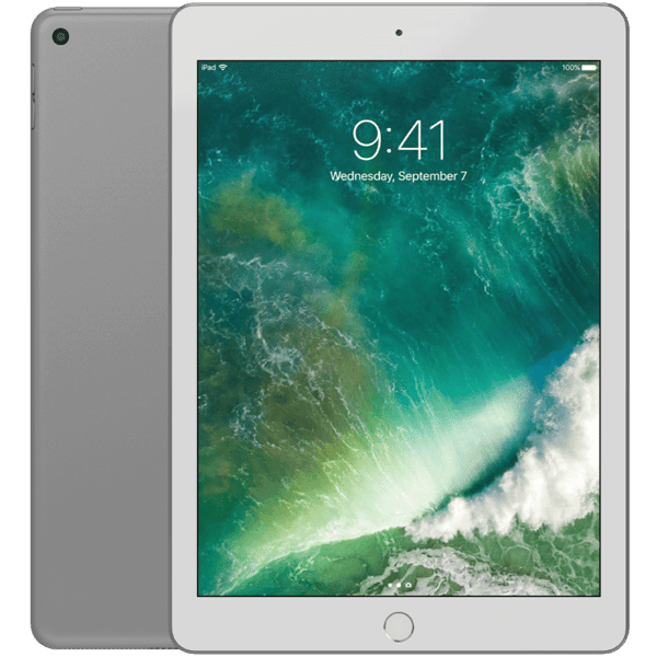 iPad 9,7 5:e gen (2017) Silver 128 GB WIFI + Cellular Klass B Nytt batteri (refurbished)