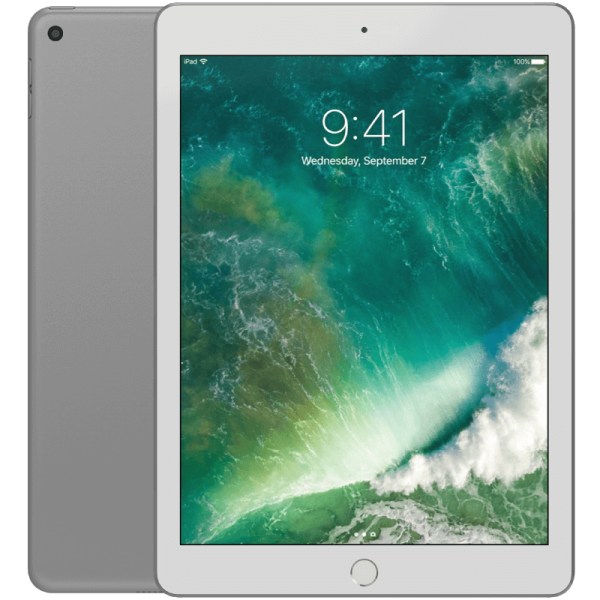 iPad 9,7 5:e gen (2017) Silver 128 GB WIFI + Cellular Klass B (refurbished)